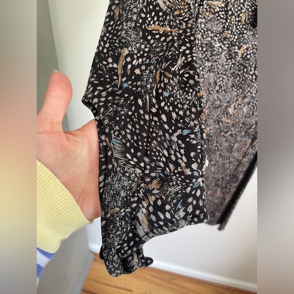 Diane Von Furstenberg Silk Feather Print Midi Body-con Dress in Black Size 4 - Picture 5 of 10